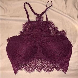 Victoria’s Secret Pink Maroon Lace Bralette NWOT